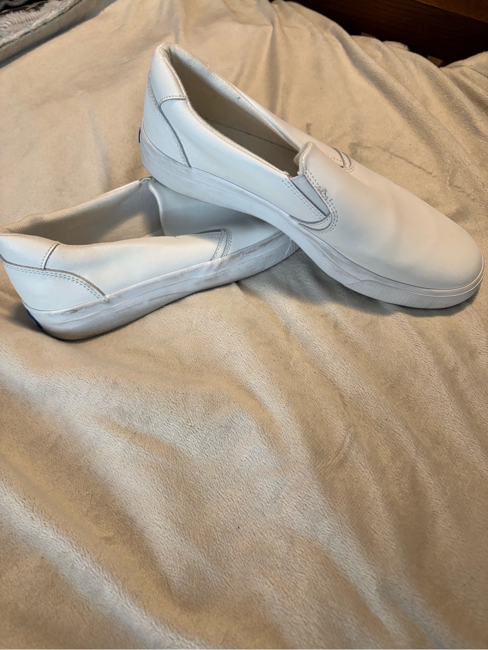 Keds ladies size 7.5 Classic White Slip-On Sneakers